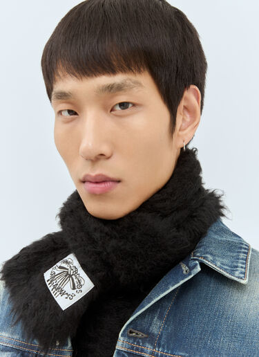 Acne Studios ナローフラッフィーマフラー ブラック acn0158028