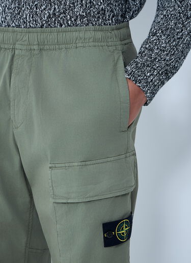 Stone Island Logo Patch Pants Green sto0164056