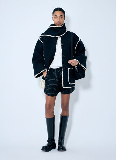 TOTEME Monogram Silk Shorts Black tot0259014