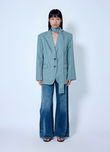 LN-CC® - Acne Studios: Suit Jacket with Scarf - Green Acne Studios Suit Jacket with Scarf Green acn0264035