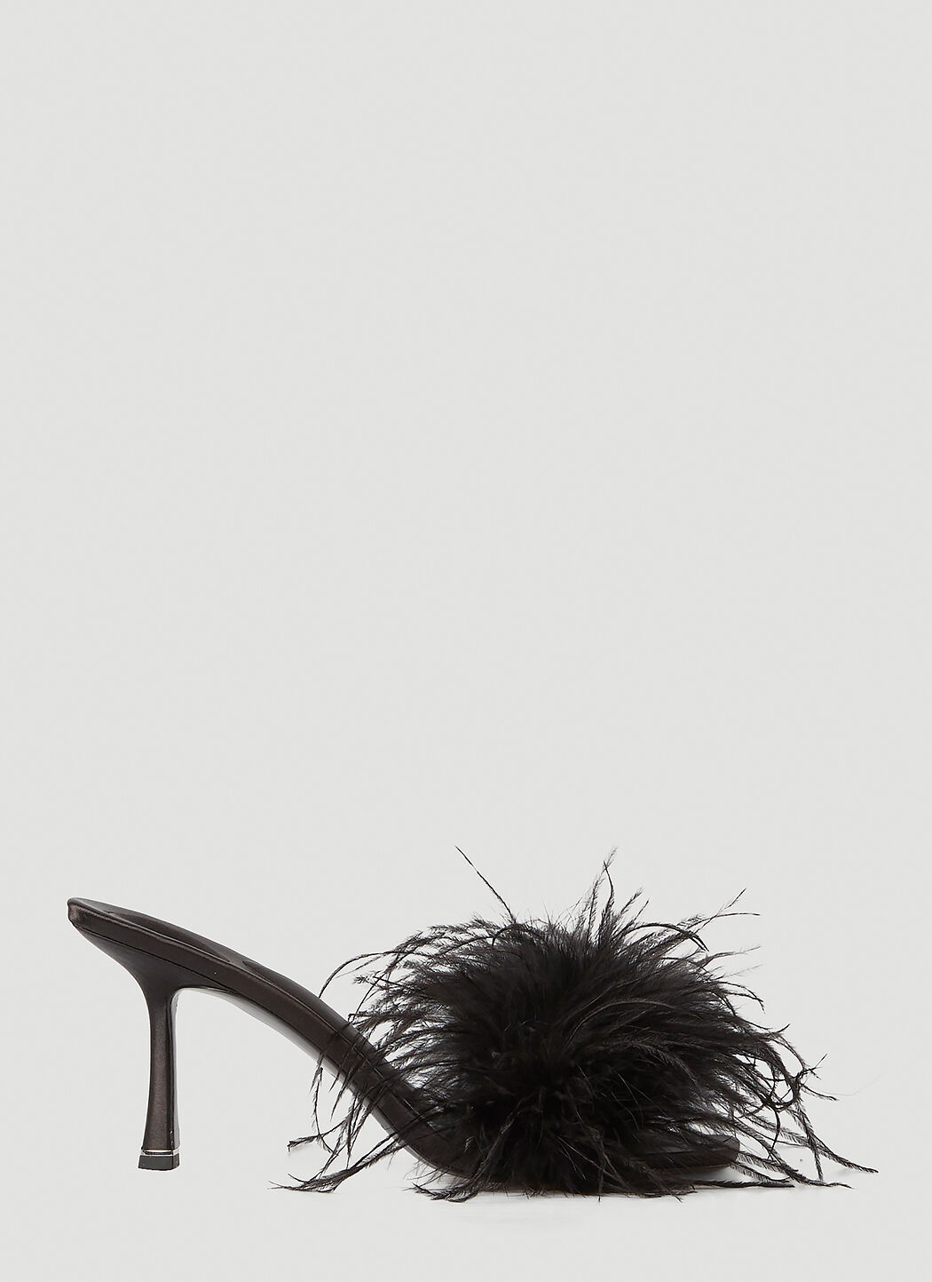 Alexander Wang Lulu Feather Mules in Black LN CC