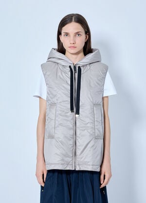 Max Mara Hooded Zip-Up Vest Beige max0265304