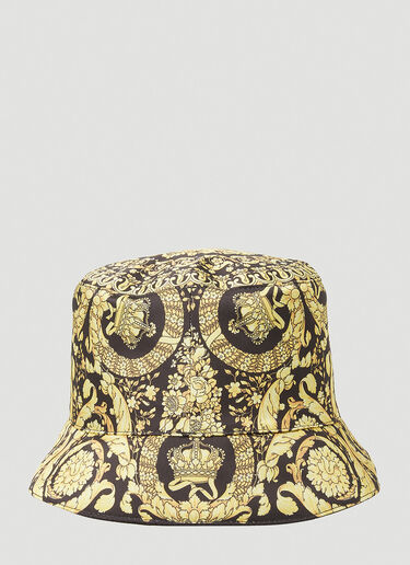 Versace Reversible Logo Print Bucket Hat Yellow vrs0349002