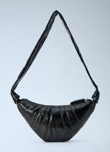LN-CC® - Lemaire: Medium Croissant Bag in Coated Cotton - Dark Brown Lemaire Medium Croissant Bag in Coated Cotton Dark Brown lem0266028