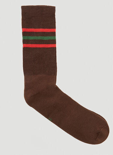 Gucci Intarsia-Stripe Socks Brown guc0141124