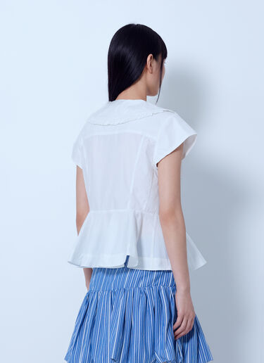 GANNI Compact Poplin Collar Blouse White gan0265039