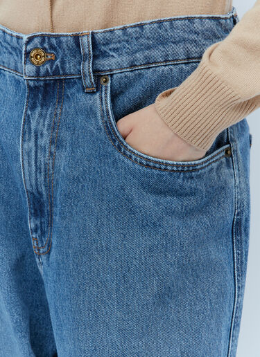Miu Miu Logo Embroidery Jeans Light Blue miu0254023