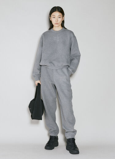 Alexander Wang Women's Glitter Terry Track Pants in Grey
