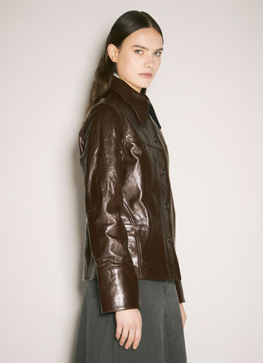 Our Legacy Verve Leather Jacket Burgundy our0256007