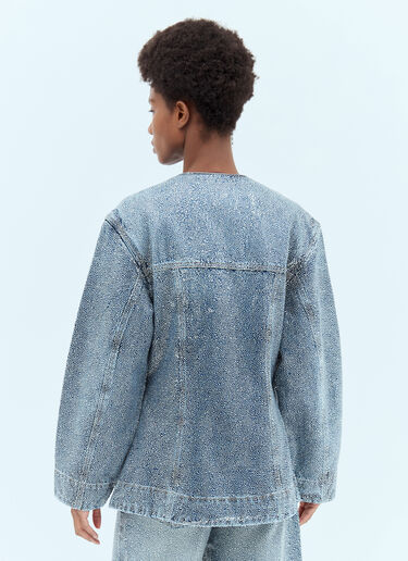 GANNI Sparkle Denim Blazer Blue gan0256054