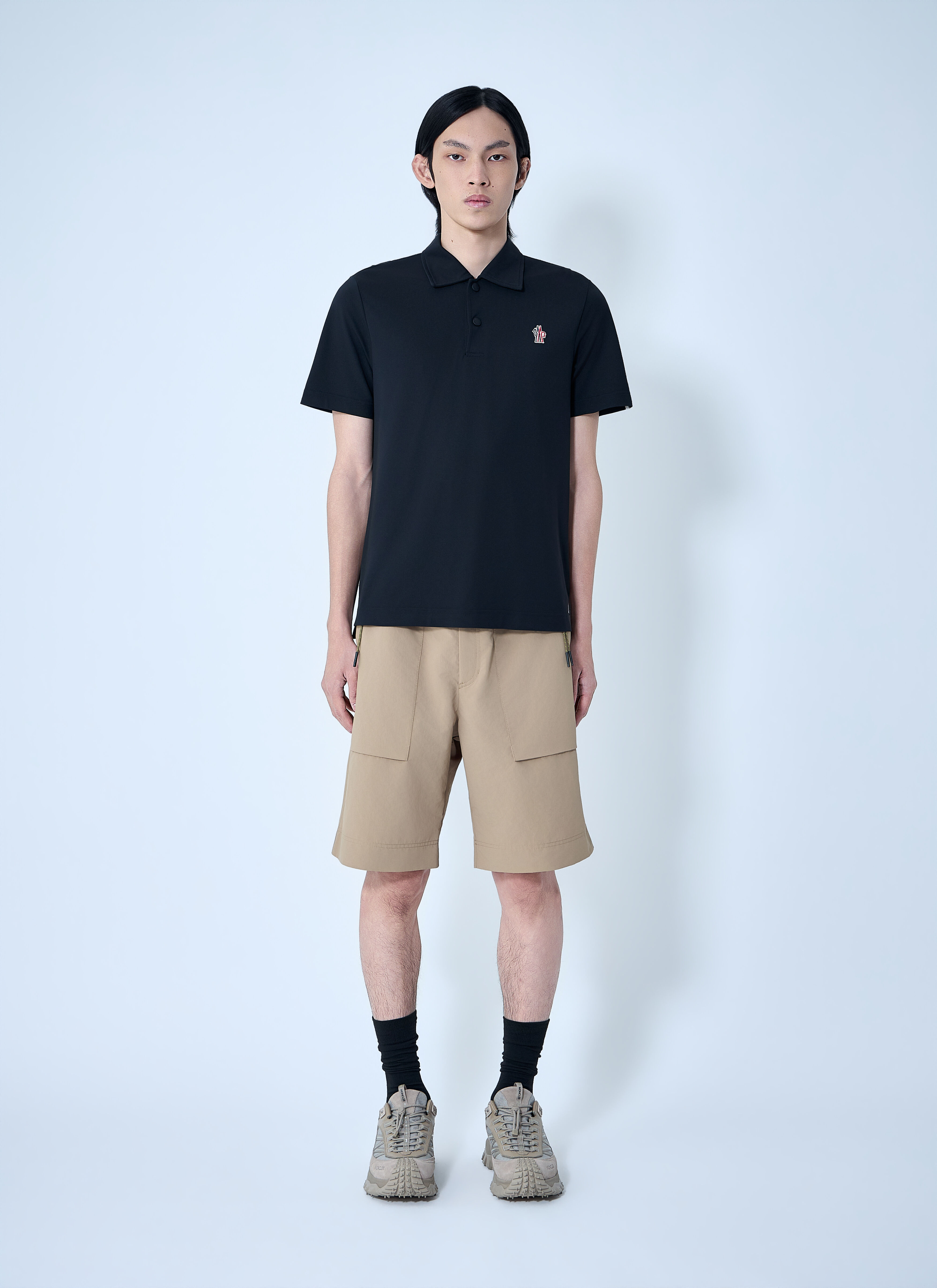 Moncler Grenoble Men's' Embroidered Logo Polo Shirt in Black | LN-CC®