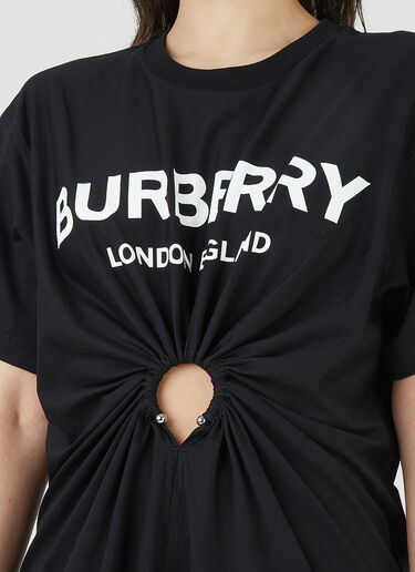 Burberry 버지니아 트위스트 프론트 티셔츠 블랙 bur0245028