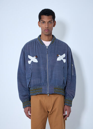 Story MFG Embroidered Bomber Jacket Purple str0164001