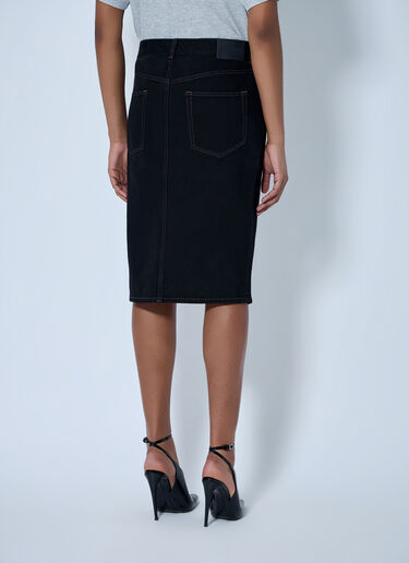 Saint Laurent Denim Midi Skirt Black sla0264040