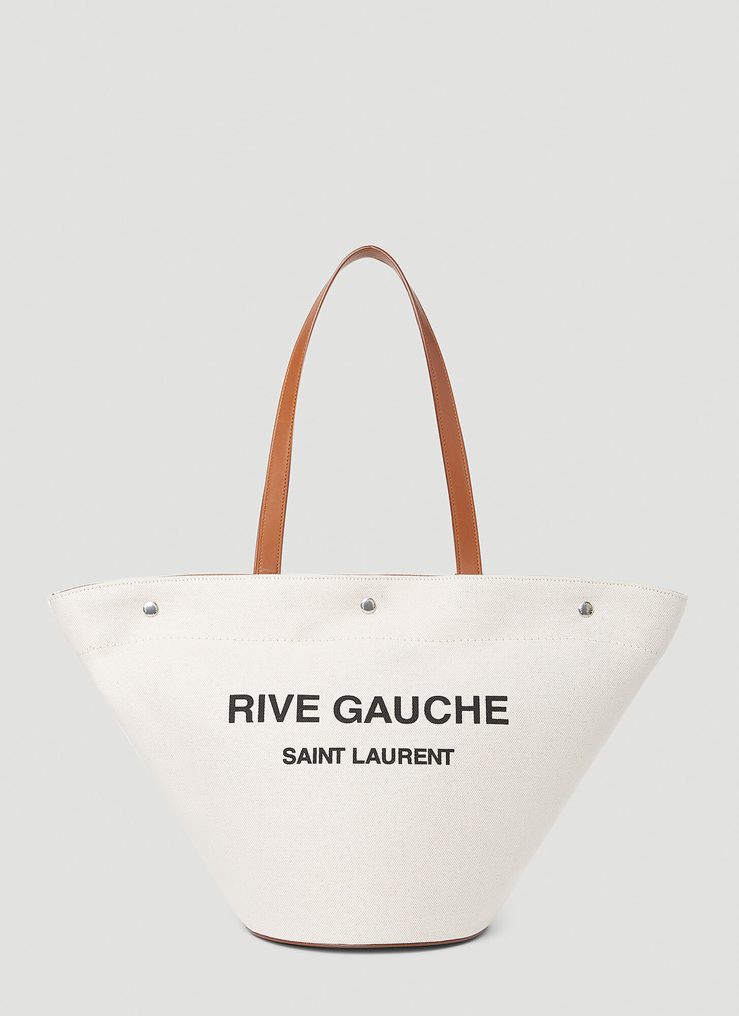 Shop Saint Laurent Rive Gauche Tote Bag In Cream