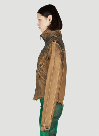 Ottolinger Fitted Denim Jacket Brown ott0352004