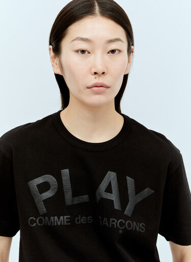 Comme Des Garçons PLAY 徽标印花 T 恤 黑色 cpl0356006