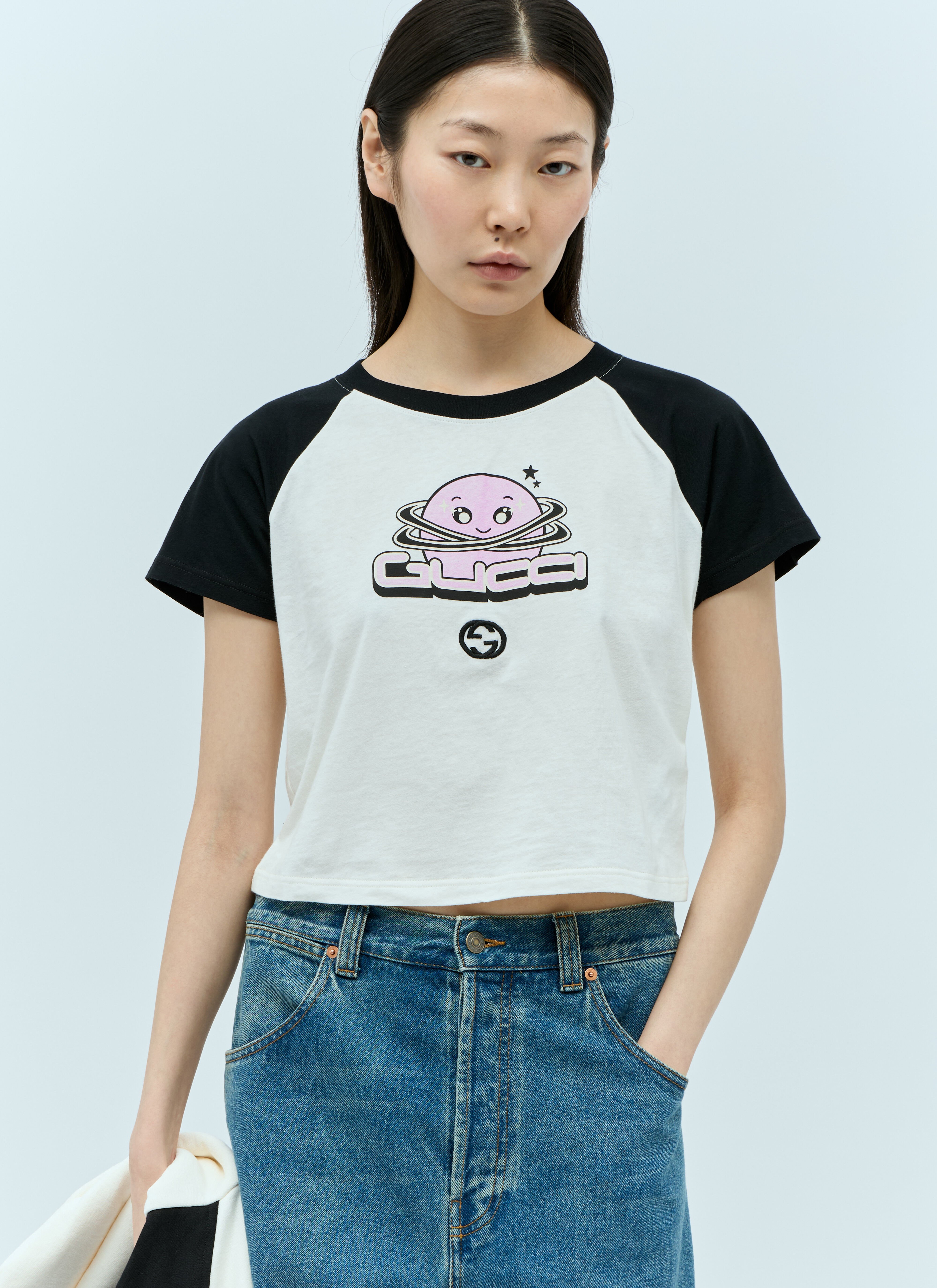 Miu Miu Logo Print T-Shirt Black miu0257002