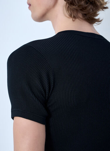 RIER Ribbed Knit Cropped Top Black rrr0164003