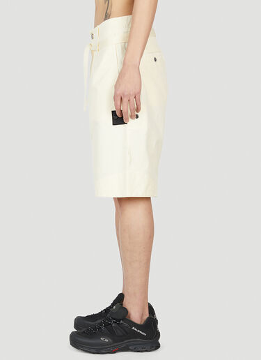 Compass Patch Bermuda Shorts Stone Island Shadow Project Compass Patch Bermuda Shorts Cream shd0152019