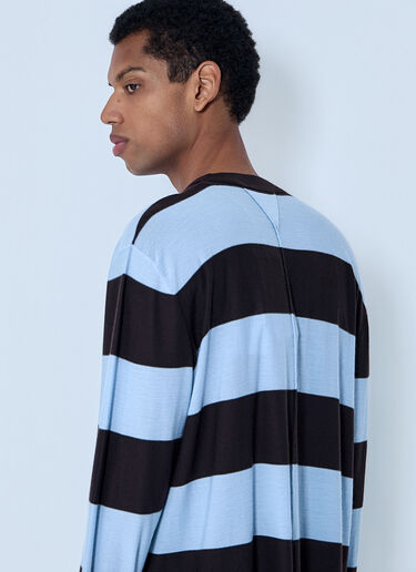 Bottega Veneta Striped Long Sleeve T-Shirt Blue bov0164012