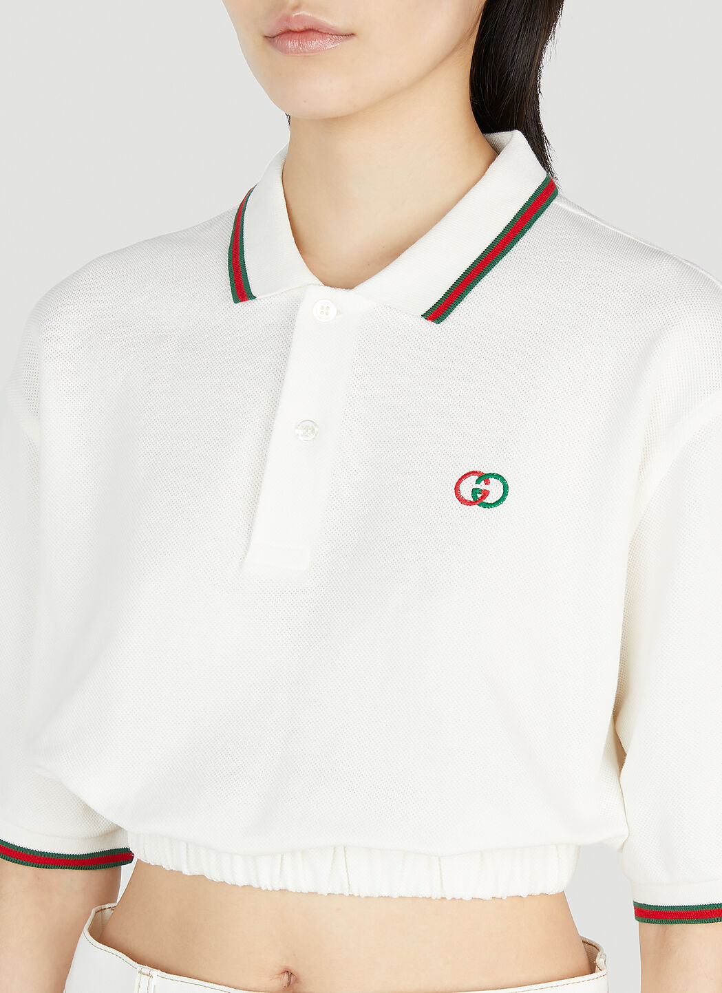 White cropped polo best sale