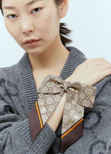 Gucci シルク GGシュシュ 2個セット ブラウン guc0255117