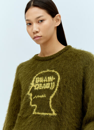 Brain Dead Logo Head Knit Sweater Green bra0355001