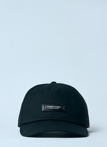 Moncler x FRGMT Hiroshi Fujiwara 로고 모티프 베이스볼 캡 블랙 mfr0160054