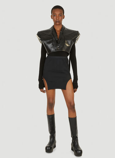 Rick Owens Exaggerarted Shoulder Leather Jacket Black ric0248001