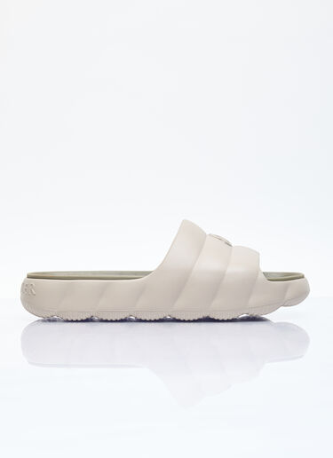 Moncler Lilo Logo Patch Slides Beige mon0156032