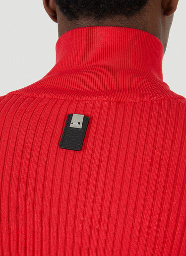 1017 ALYX 9SM Ribbed Knit Zip Sweater Red aly0147001