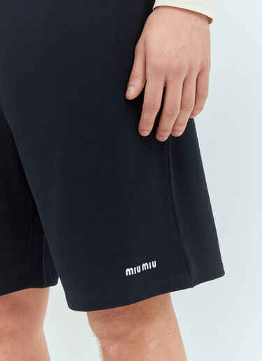 Miu Miu Cotton Piquet Shorts Navy miu0159004
