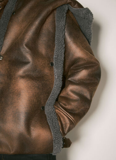 Y/Project Snap-Off Hood-Panel Aviator Jacket Brown ypr0158002