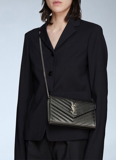 Saint Laurent YSL Monogrammed Wallet Bag Black sla0230038
