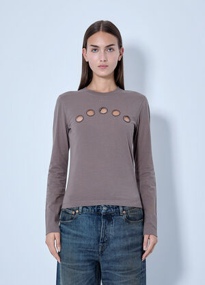 Marni Cut-Out Detail Long Sleeve Top Grey mni0266005