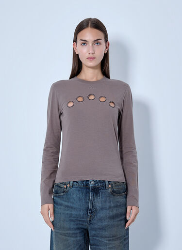 LN-CC® - Marni: Cut-Out Detail Long Sleeve Top - Grey Marni Cut-Out Detail Long Sleeve Top Grey mni0266005