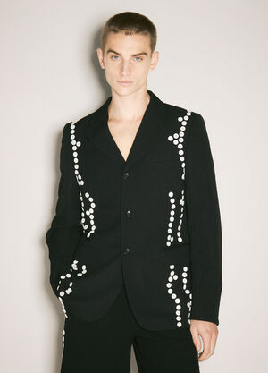 Comme des Garçons Homme Plus Button-Embellished Wool Blazer Black hpl0158003