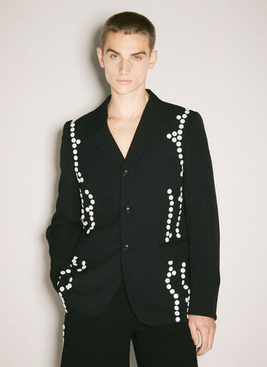 Comme des Garçons Homme Plus Button-Embellished Wool Blazer Black hpl0158003