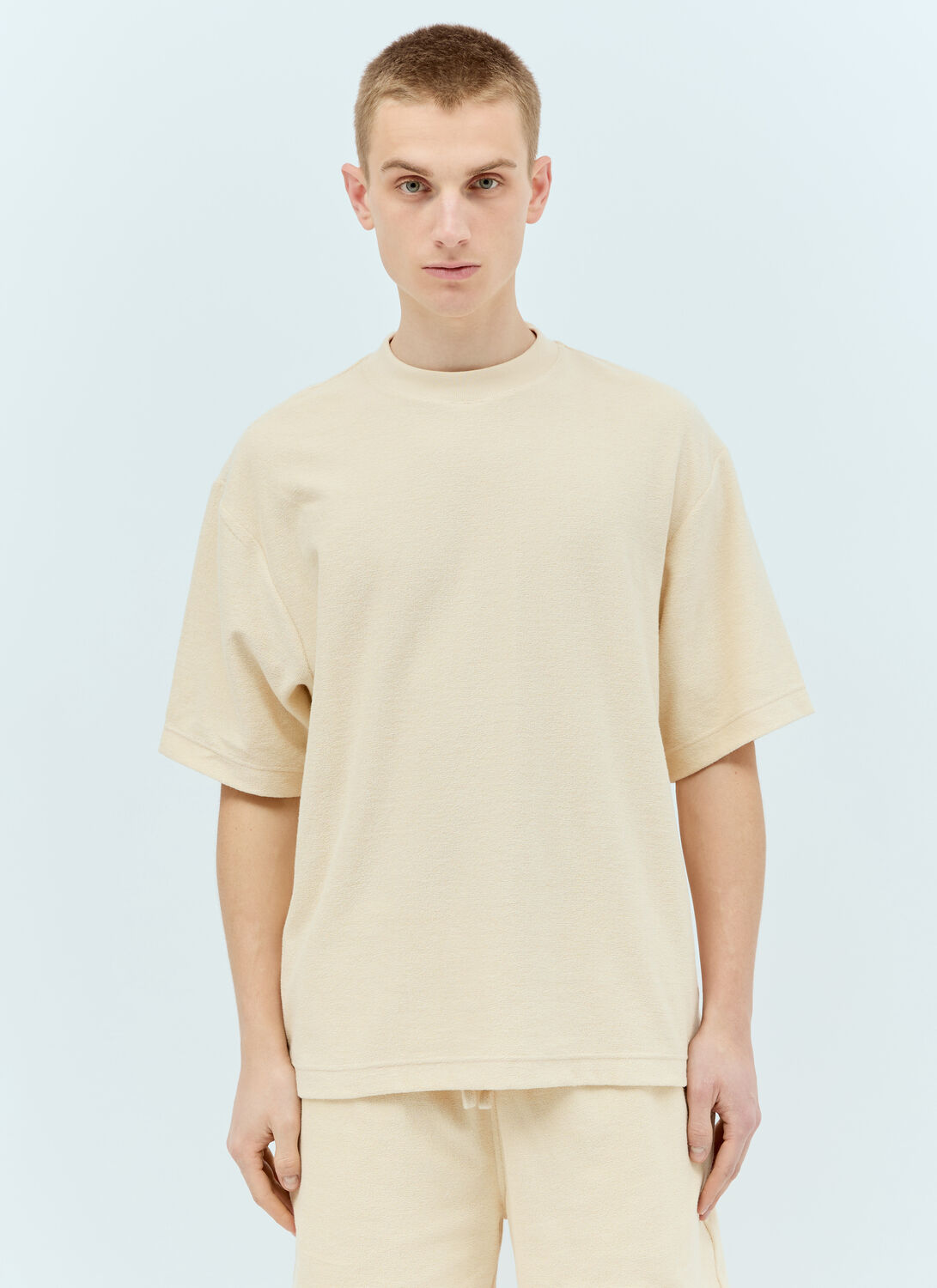 Burberry Cotton Towelling T-shirt In Beige