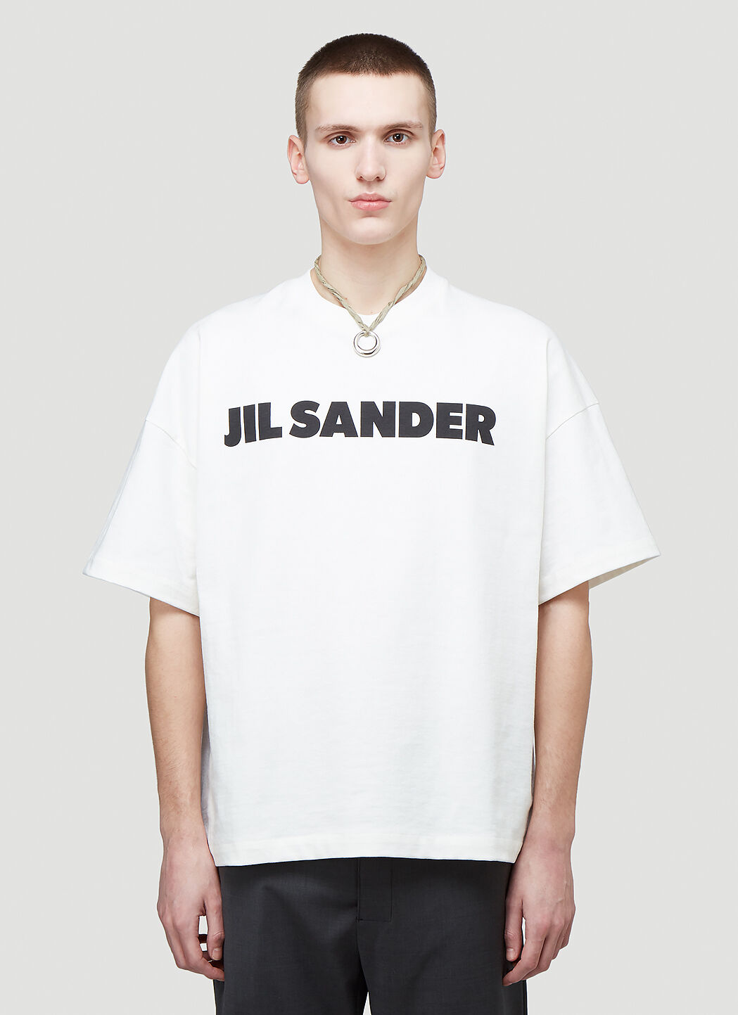 Jil Sander Logo T-Shirt Beige jil0156003