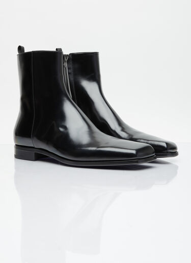 Prada Brushed Leather Boots Black pra0155019