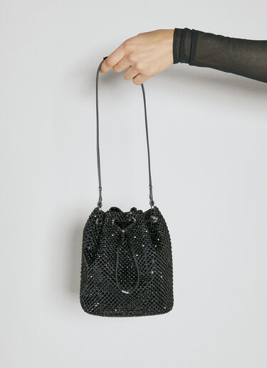 Prada Crystal Embellished Satin Mini Bag Black pra0255015