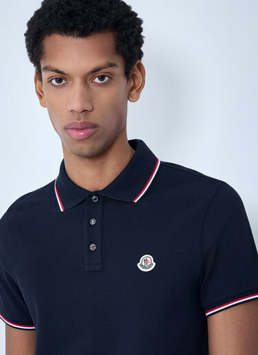 Moncler Logo Patch Polo Shirt Navy mon0163034