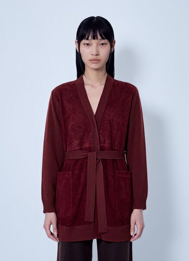 LN-CC® - Max Mara: Belted Cardigan with Patch Pockets - Bordeaux Max Mara Belted Cardigan with Patch Pockets Bordeaux max0266209
