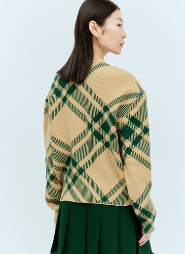 Burberry 格纹羊毛混纺开衫 米色 bur0255045