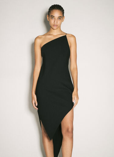 Alexander Wang Asymmetric Slit Maxi Dress Black awg0258001