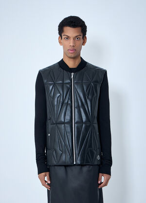 Moncler x Rick Owens Geocamo Flight Leather Hooded Gilet Black mcs0363008