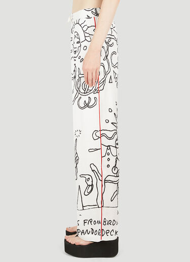 Honey Fucking Dijon Fluid Abstract Pants White hdj0348022