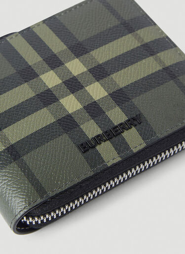 Burberry House Check Leather Wallet Green bur0145100